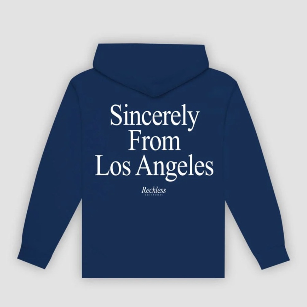 Young and Reckless Sincerely Hoodie Y&R - Navy Size Medium NWT